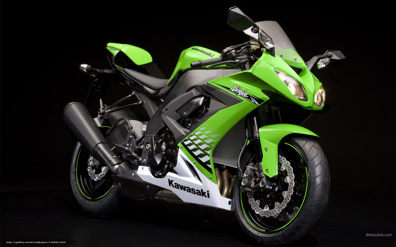 Green Kawasaki Motorcycle — Dramatic, Photograph, Headlight