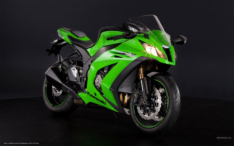 Green Kawasaki Motorcycle — Dramatic, Photograph, Headlight, Windshield