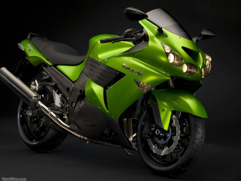 Green Kawasaki Motorcycle — Dramatic
