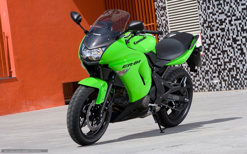 Green Kawasaki Motorcycle — Neutral, Afternoon