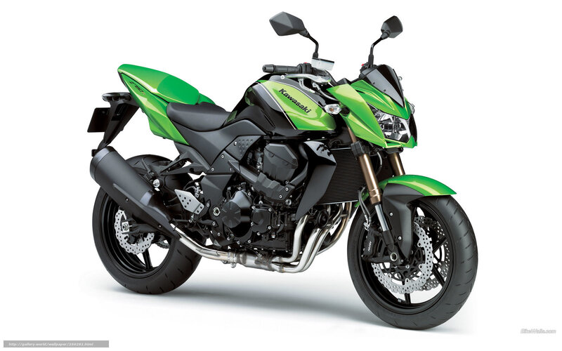Green Kawasaki Motorcycle — Neutral, Photograph, Exhaust Pipe, Front Wheel