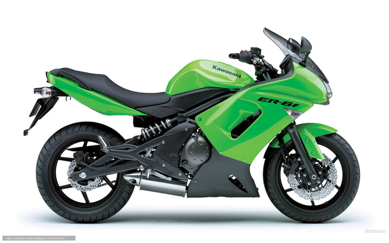 Green Kawasaki Motorcycle — Neutral, Photograph, Seat, Exhaust, Windshield