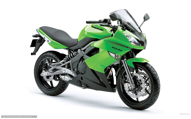 Green Kawasaki Motorcycle — Neutral, Photograph, Seat, Windshield, Exhaust