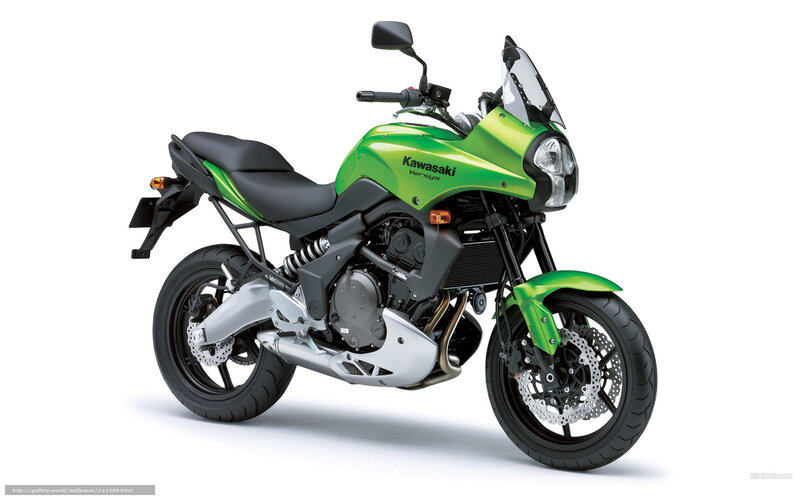 Green Kawasaki Motorcycle — Neutral, Photograph