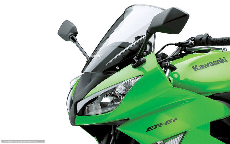 Green Kawasaki Motorcycle — Neutral, Photograph, Windshield, Headlight