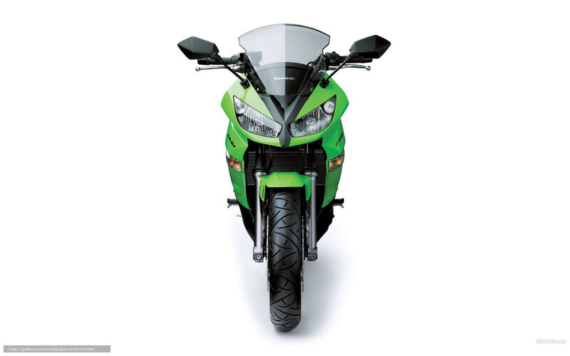 Green Kawasaki Motorcycle — Neutral, Photograph, Windshield