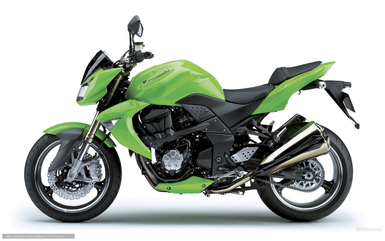 green kawasaki motorcycle