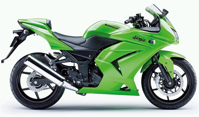 Green Kawasaki Ninja motorcycle