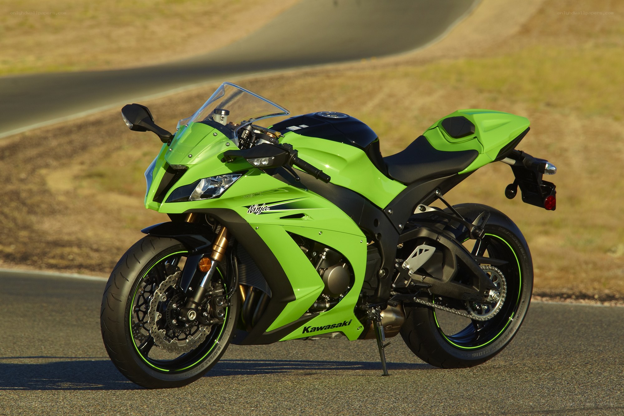 Green Kawasaki Ninja motorcycle