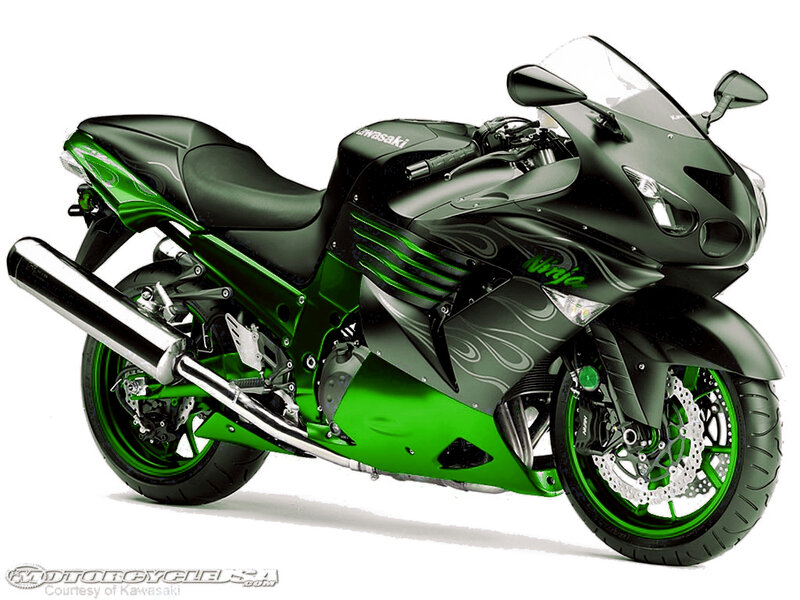 green kawasaki ninja motorcycle
