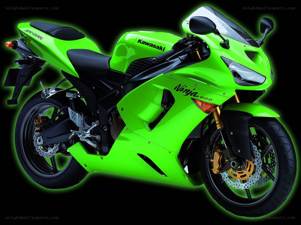 green kawasaki ninja motorcycle