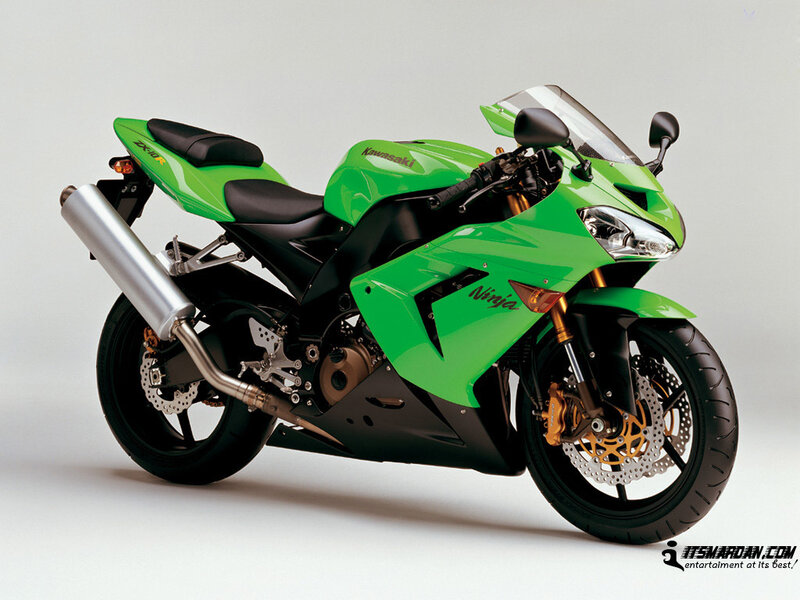 green kawasaki ninja motorcycle