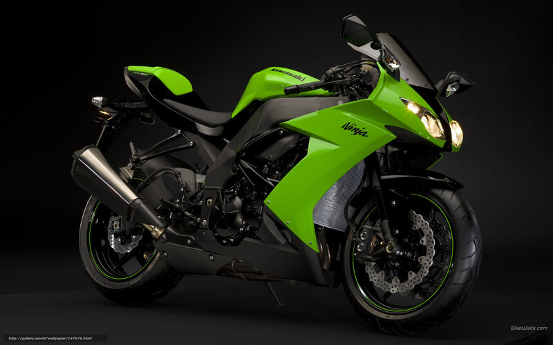 Green Kawasaki Ninja Motorcycle — Dramatic