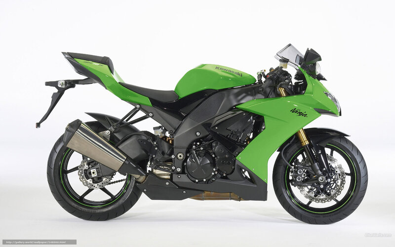 Green Kawasaki Ninja Motorcycle — Neutral, Photograph, Exhaust Pipe