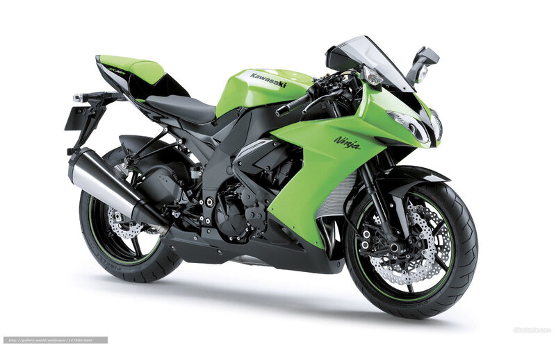 Green Kawasaki Ninja Motorcycle — Neutral