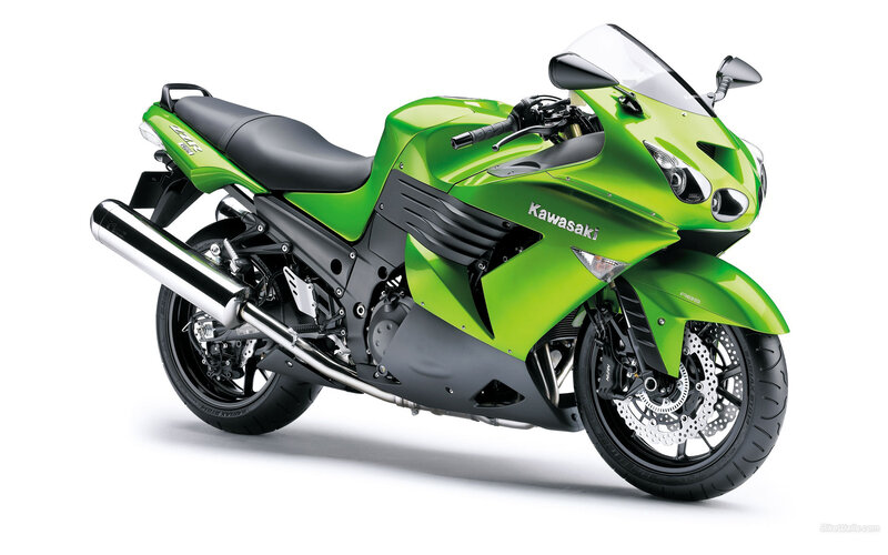 green kawasaki sport motorcycle