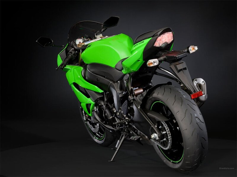 green kawasaki sport motorcycle
