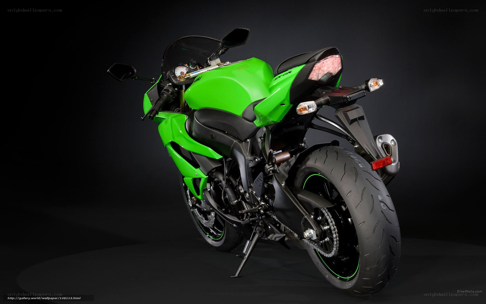 green kawasaki sport motorcycle