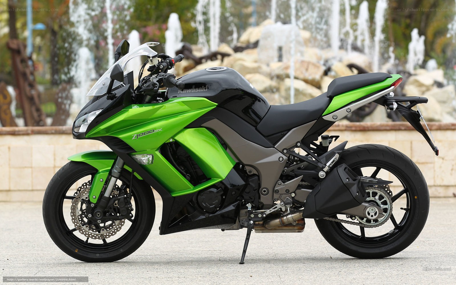 Green Kawasaki Z1000SX motorcycle