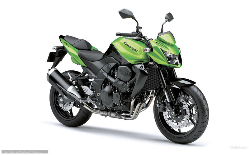 Green Kawasaki Z750 motorcycle