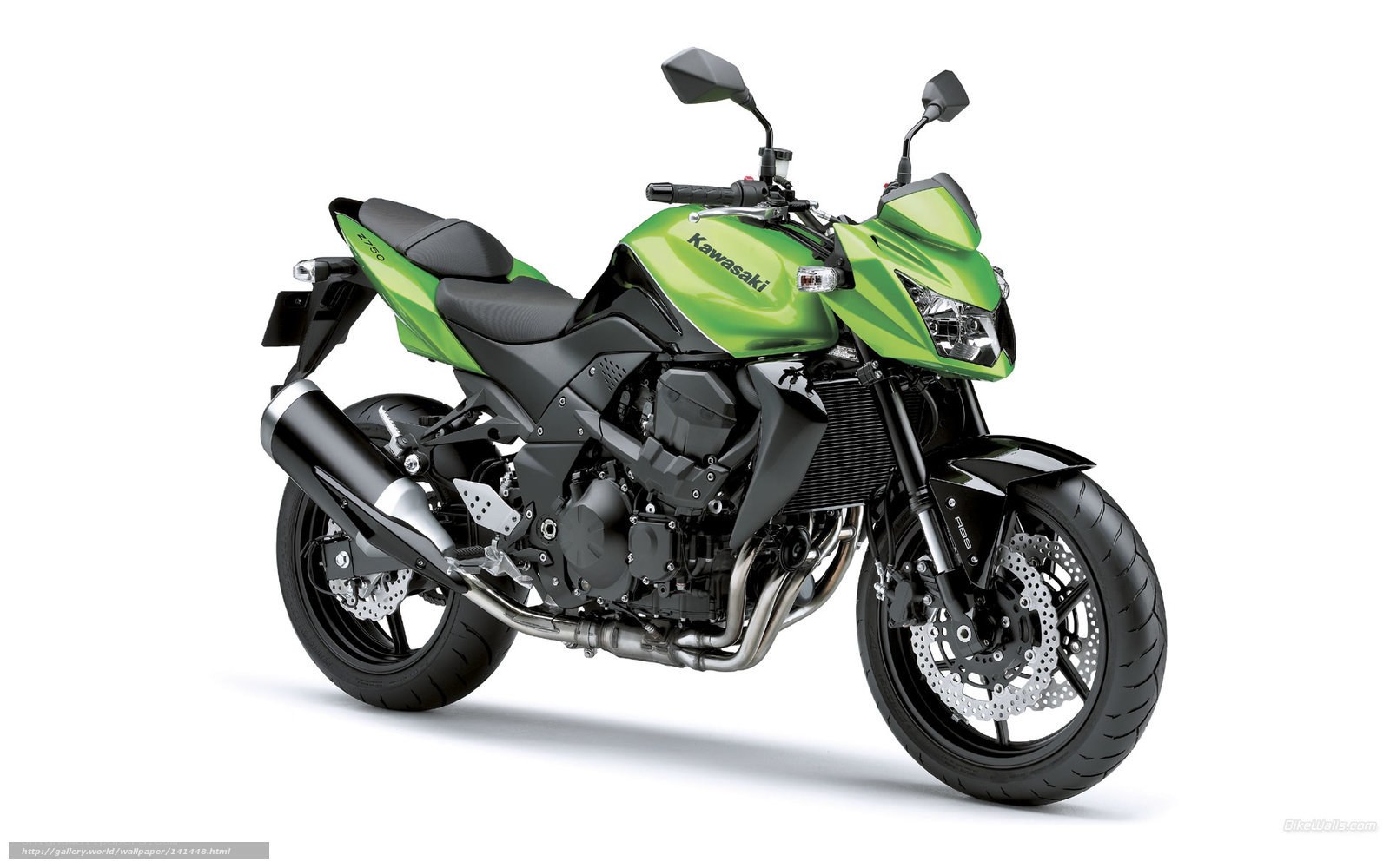 Green Kawasaki Z750 motorcycle