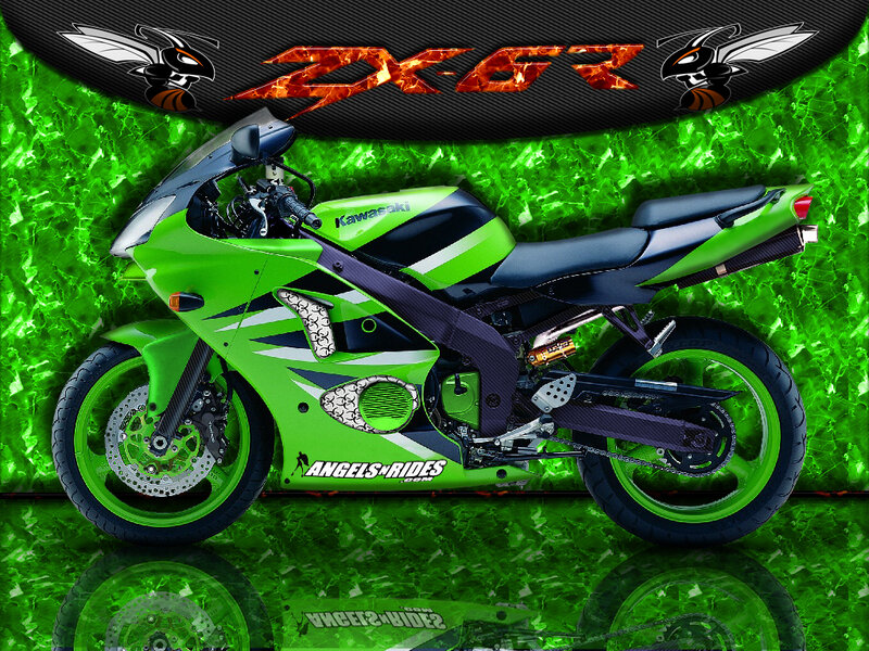 Green Kawasaki ZX-6R motorcycle