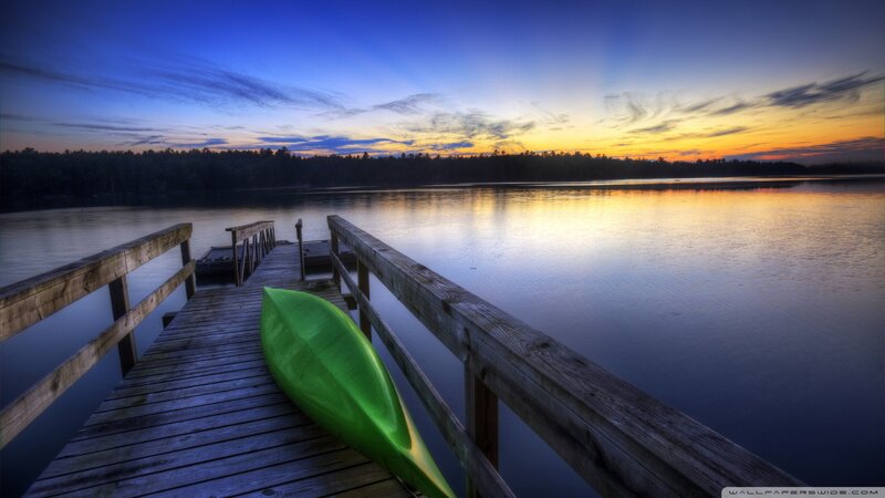 Green Kayak on Dock