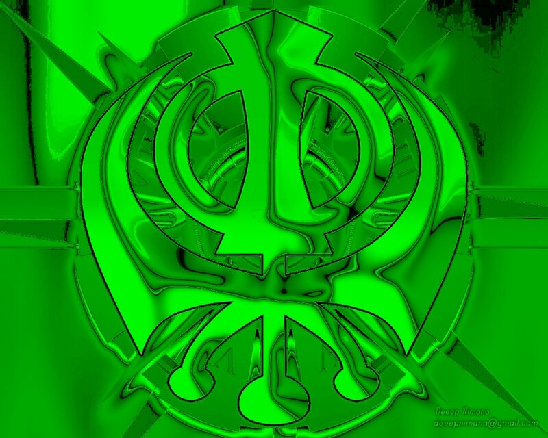 Green Khanda Symbol Art