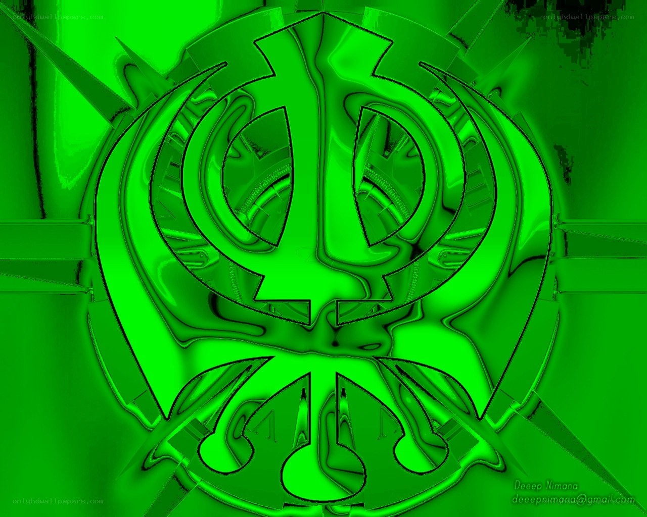 Green Khanda Symbol Art