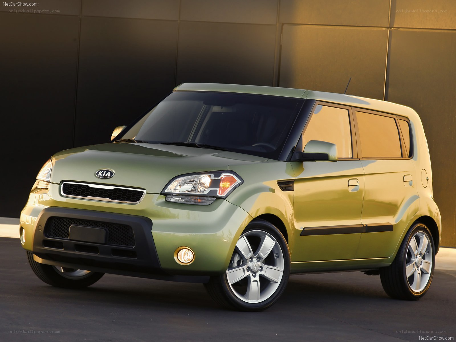 Green Kia Soul compact car