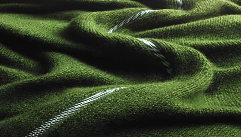 green knitted sweater texture