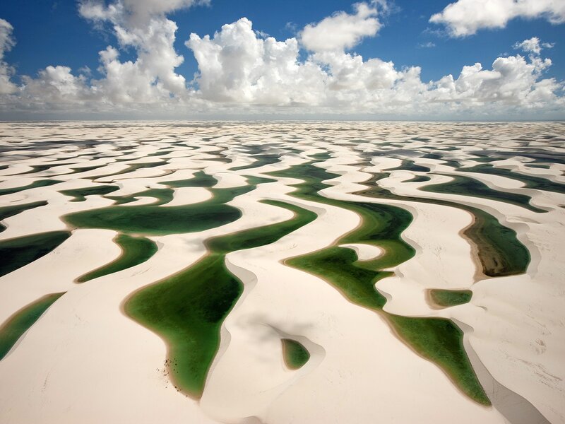 Green Lagoons in Sand Dunes