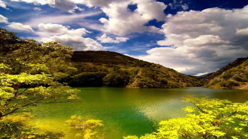Green Lake in Valley — Serene, Afternoon, Photograph, Trees