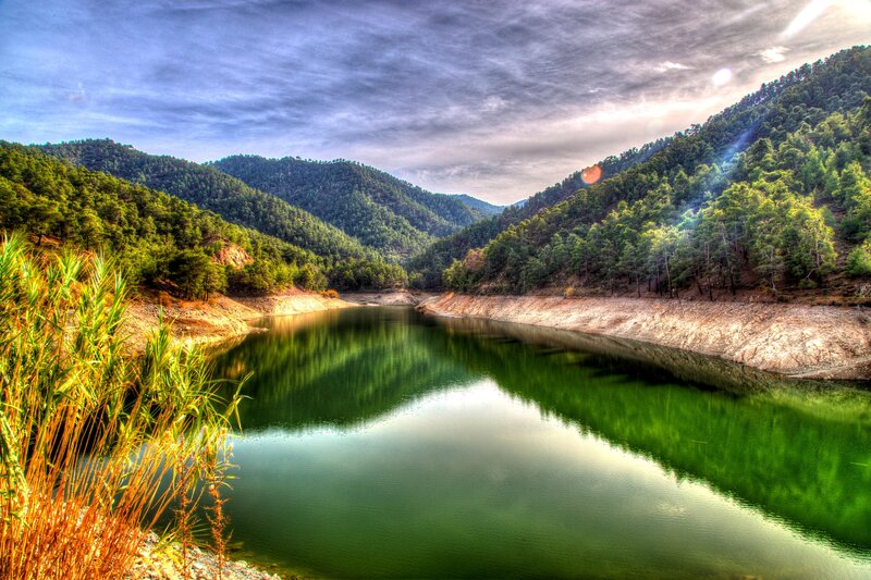 Green Lake in Valley — Serene, Afternoon