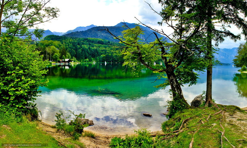 Green Lake with Mountains — Serene, Afternoon