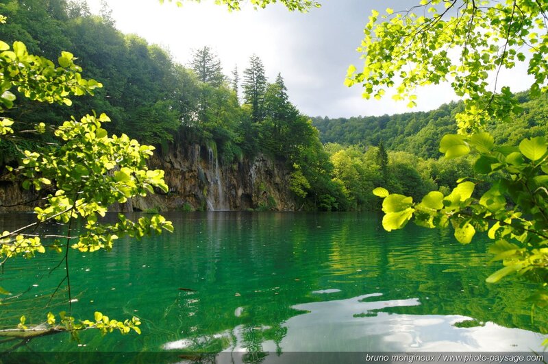 Green Lake with Waterfall