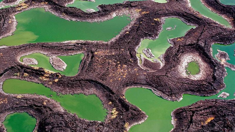 Green Lakes in Lava Field