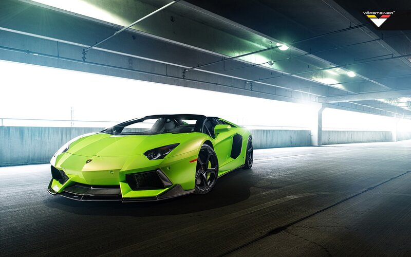 Green Lamborghini Aventador — Lime Green, Dramatic