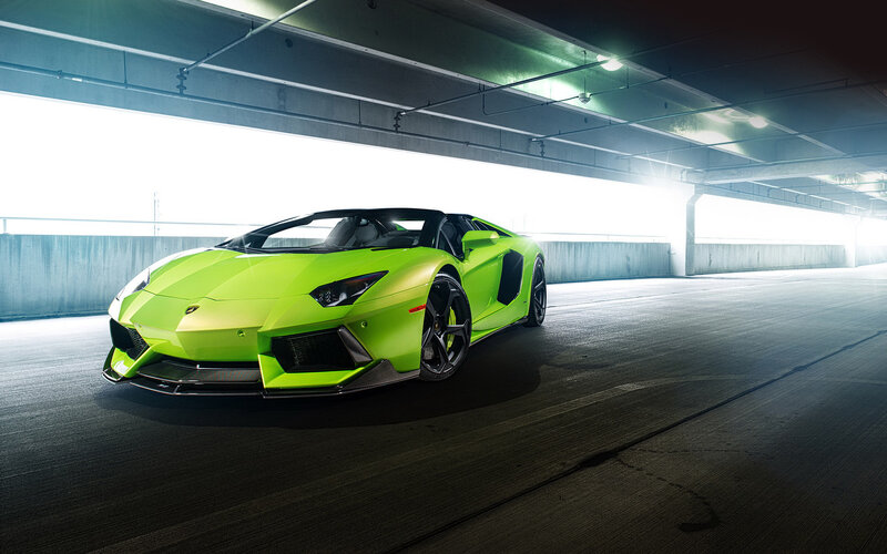 Green Lamborghini Aventador — Lime Green