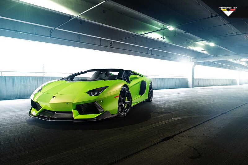 Green Lamborghini Aventador