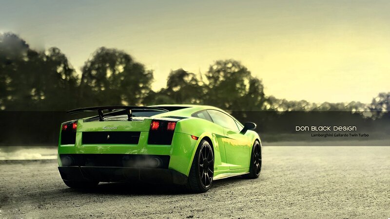 Green Lamborghini Car — Dramatic
