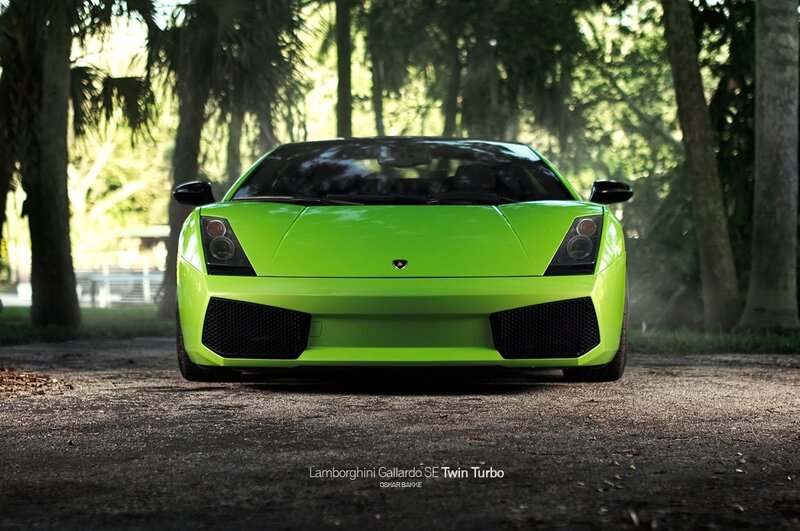 Green Lamborghini Car — Lime Green, Dramatic, Afternoon