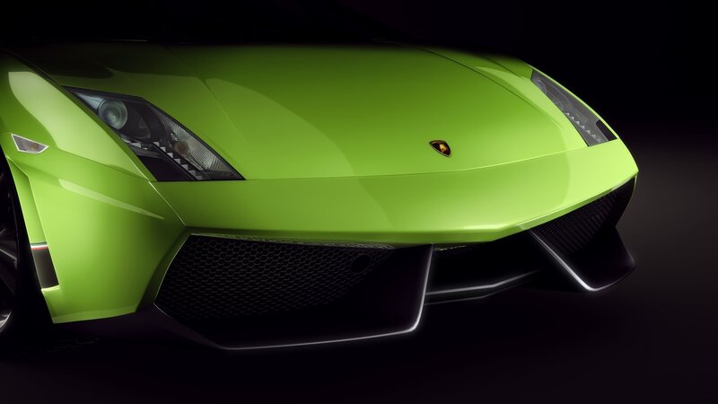 Green Lamborghini Car — Lime Green, Dramatic