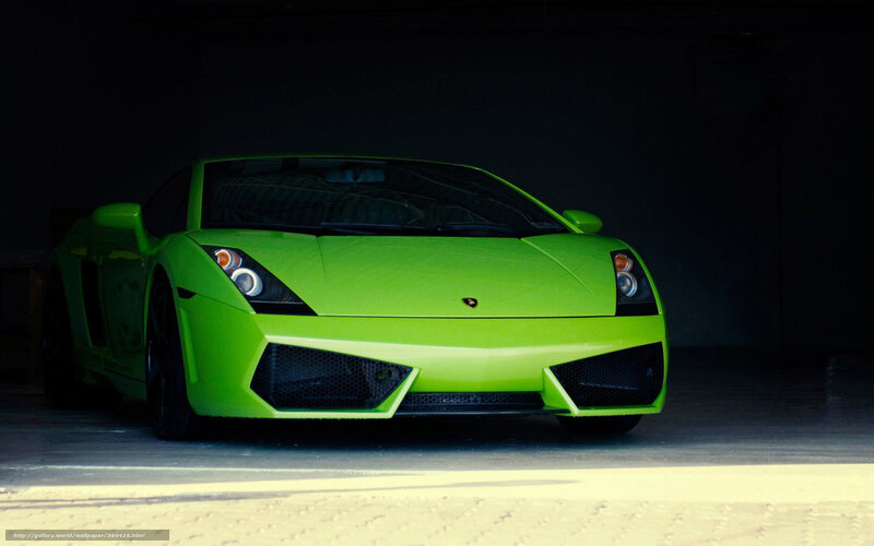 green lamborghini in garage