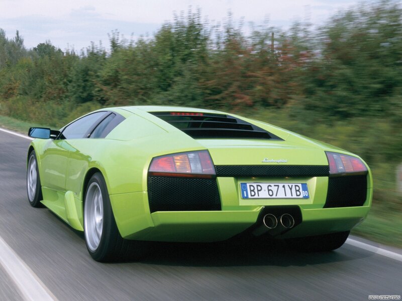 green lamborghini in motion