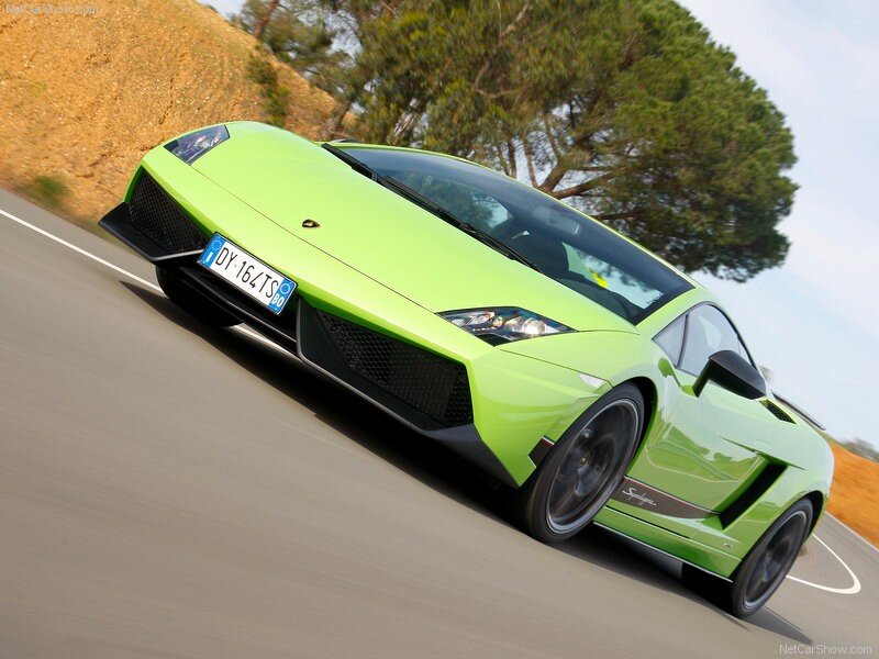 green lamborghini on a road