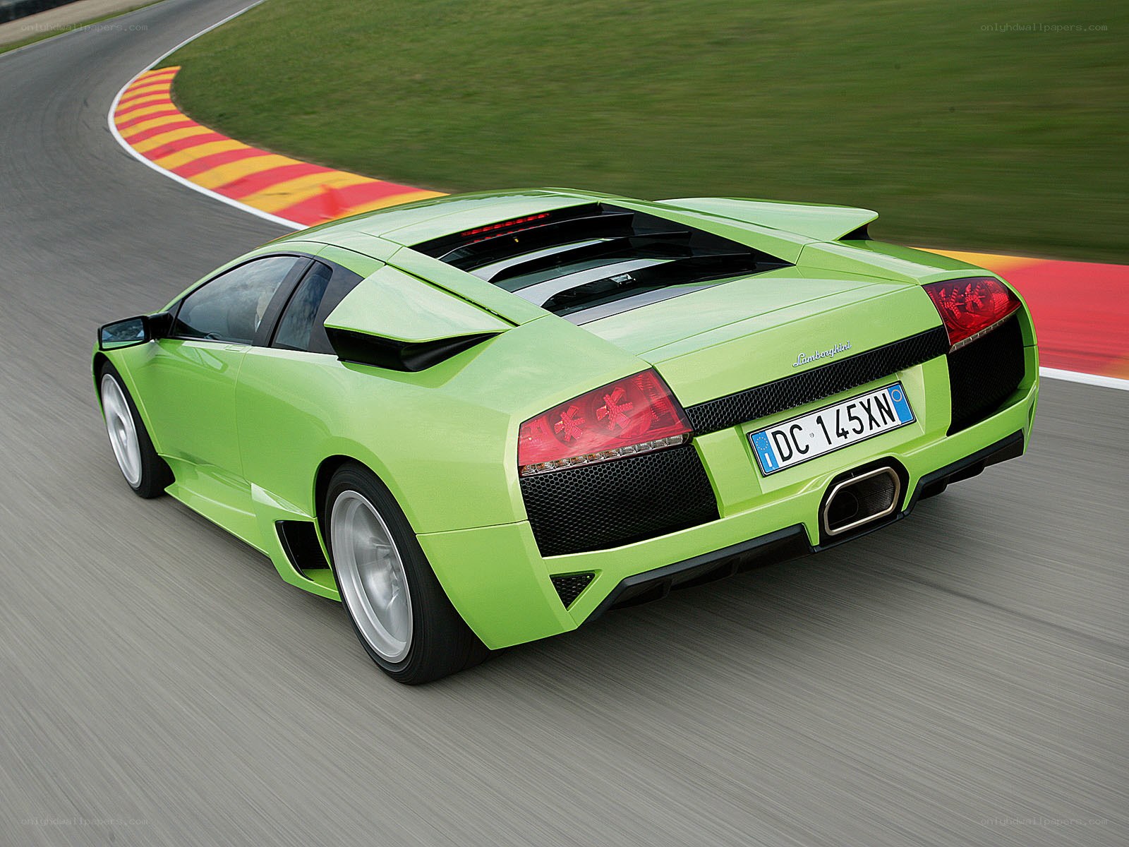 green lamborghini on racetrack