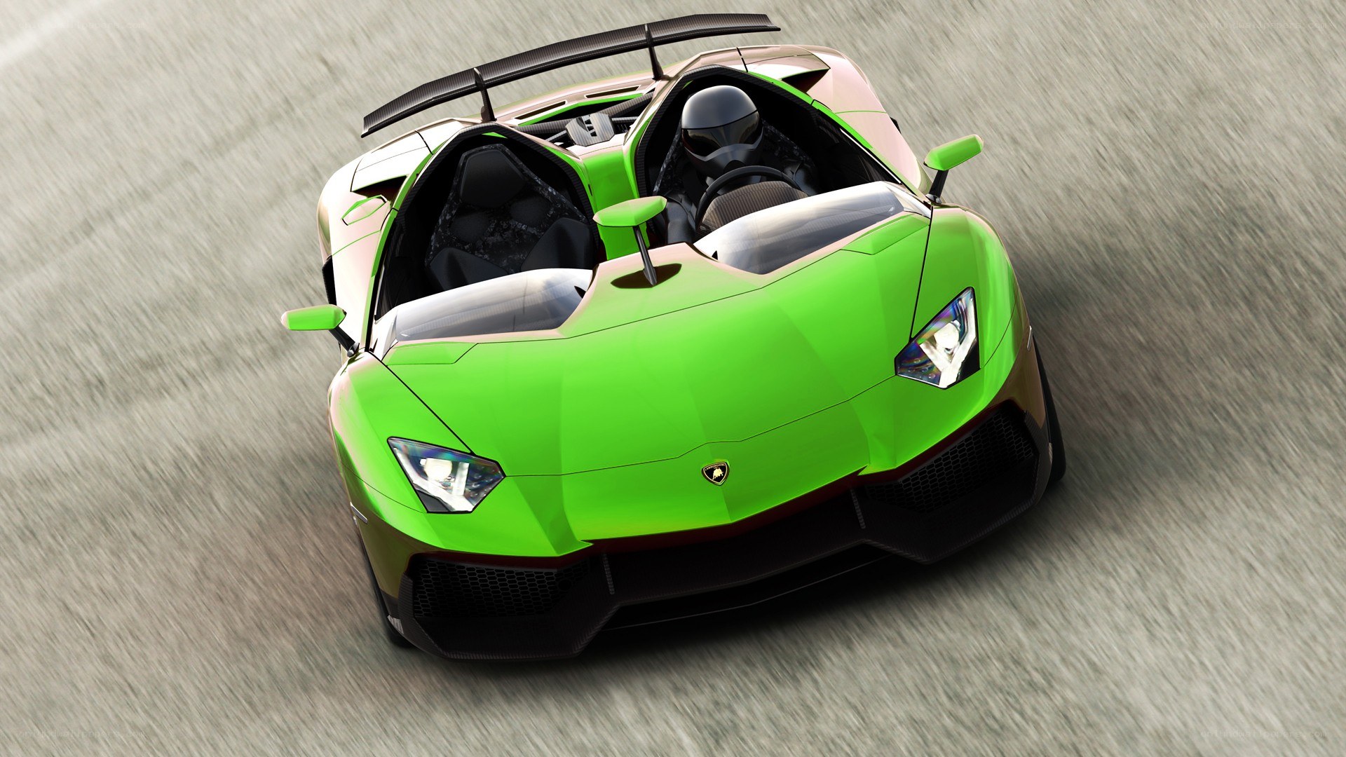 green lamborghini on racetrack