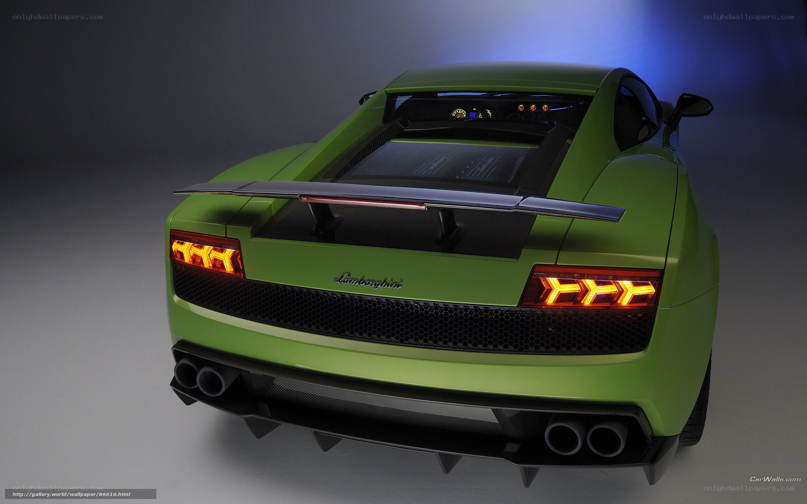 green lamborghini rear view