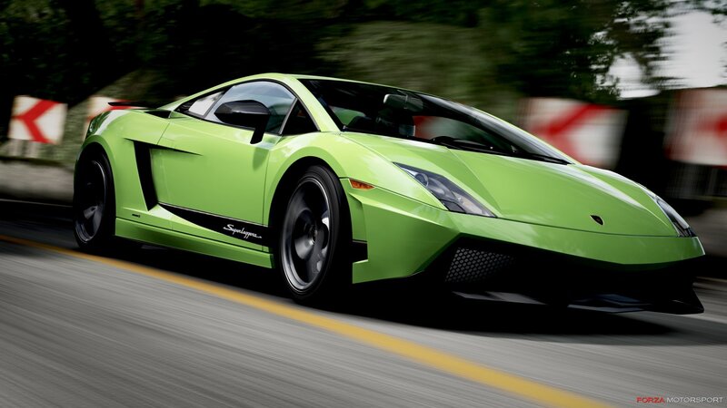 green lamborghini speeding on road
